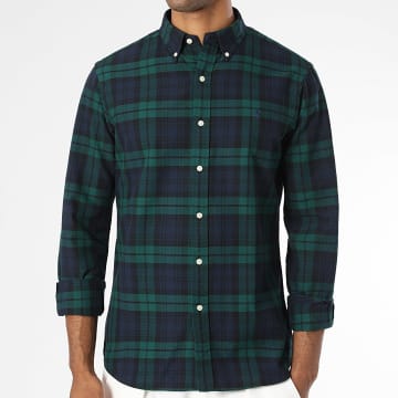 Polo Ralph Lauren - Camicia Maniche Lunghe Slim Fit A Quadri Original Player Verde Blu Navy