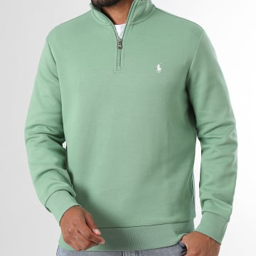 Polo Ralph Lauren - Hoodie Col Zippé Original Player Groen Wit