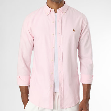 Polo Ralph Lauren - Camisa Manga Larga Slim Fit Oxford Rosa