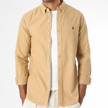 Polo Ralph Lauren - Camisa Manga Larga Slim Fit Original Player Camel