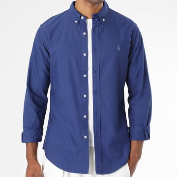 Polo Ralph Lauren - Camisa Manga Larga Slim Fit Original Player Azul Real