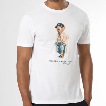 Polo Ralph Lauren - T-Shirt Custom Slim Fit Polo Bear Weiß