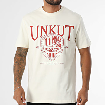 Unkut - T-Shirt Logo Beige Rood