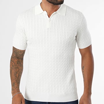 Frilivin - Short Sleeve Polo Knit 662 White