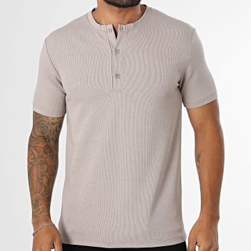 Frilivin - Camiseta Cuello Abotonado 382 Beige Oscuro