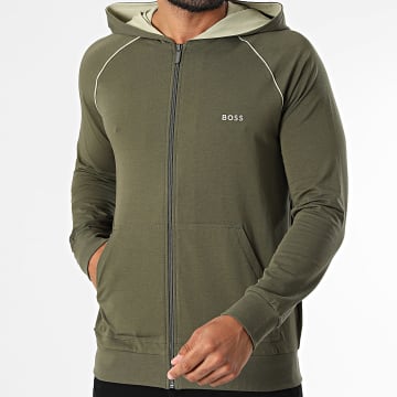 BOSS - Sweat Zippé Capuche Mix And Match 50515313 Vert Kaki