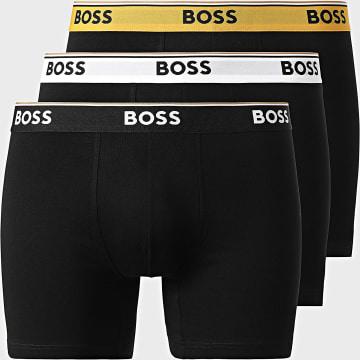 BOSS - Pack de 3 Boxers Power 50554694 Negro Amarillo Blanco