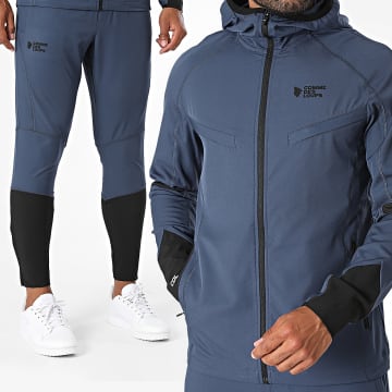 Comme Des Loups - Trainingspak Jass Met Capuchon En Joggingbroek Running Marineblauw Zwart