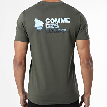 Comme Des Loups - T-Shirt Pic Donker Kaki Groen
