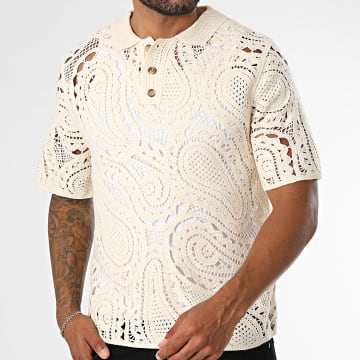 Frilivin - Polo Manches Courtes Crochet 203 Beige Clair