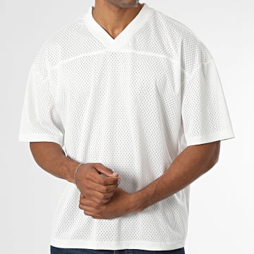 Frilivin - Camiseta Oversize Cuello V 688 Blanco
