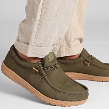 Hey Dude - Mocassini Wally Classic Dark Olive Tobacco Brown