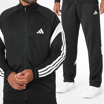 Adidas Performance - Conjunto de chándal a bandas Teamsport KH2736 Negro Blanco