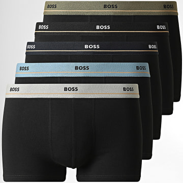 BOSS - Set di 5 Boxer Essential Trunk 50531660 Nero Blu Navy Grigio Blu Verde Kaki