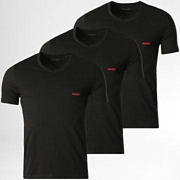 HUGO - Pack van 3 T-Shirts V-Hals 50566316 Zwart
