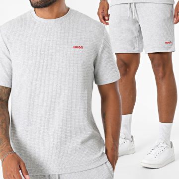 HUGO - Set T-Shirt und Jogging-Short Waffle Austin 50532011 50532023 Grau Meliert