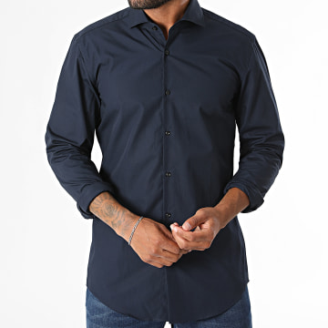 HUGO - Chemise Manches Longues Slim Jason 50293691 Bleu Marine