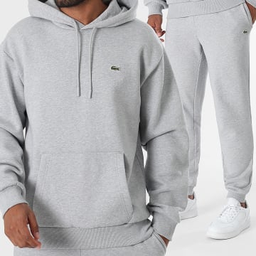 Lacoste - Ensemble De Survêtement Logo Brodé Crocodile Gris Chiné