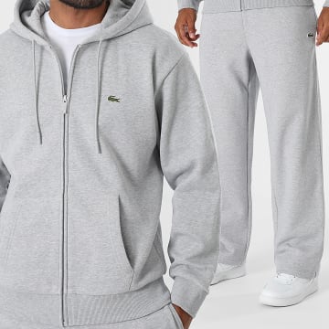 Lacoste - Ensemble De Survêtement Logo Brodé Crocodile Gris Chiné