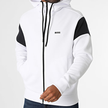 BOSS - Sudadera con cremallera y capucha Union Saggy 50563287 Blanco