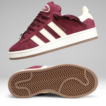 Adidas Originals - Baskets Femme Campus 00s W KK0049 Maroon Warm Vanilla Gold Metallic