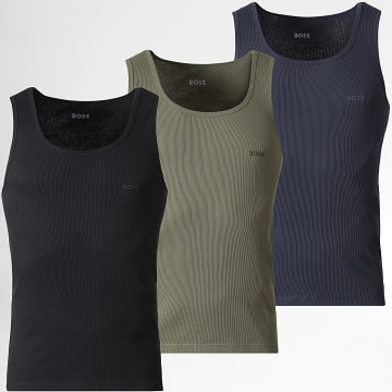 BOSS - Pack de 3 Camisetas 50542132 Negro Verde Kaki Azul Marino