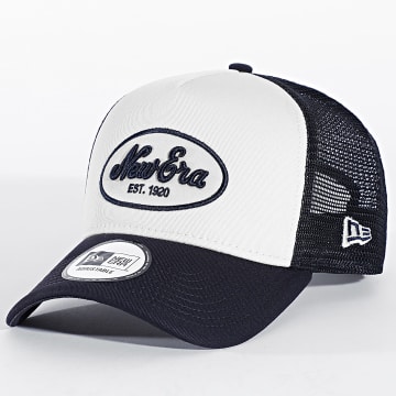 New Era - Gorra Trucker Oval Foam Patch 60915767 Beige Azul Marino