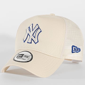 New Era - Chapéu Trucker Outline Eframe NY New York Yankees 60915977 Bege Claro