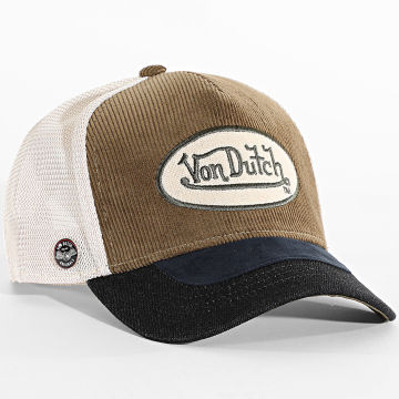 Von Dutch - Gorra Trucker Shield Marrón Beige Negro