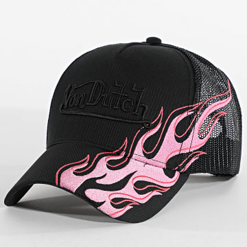 Von Dutch - Gorra Trucker Fuego Negro Rosa