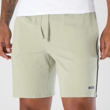 BOSS - Pantalón Corto de chándal A Bandas Unique 50566956 Verde Caqui Claro