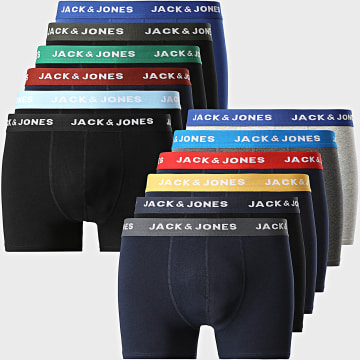 Jack And Jones - Pack de 12 boxers sólidos azul marino negro gris jaspeado gris antracita jaspeado
