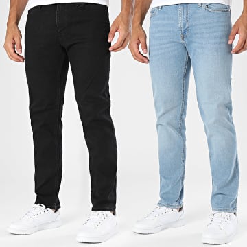 Jack And Jones - Set aus 2 Jeans Regular Fit Clark Original Schwarz Hellblau