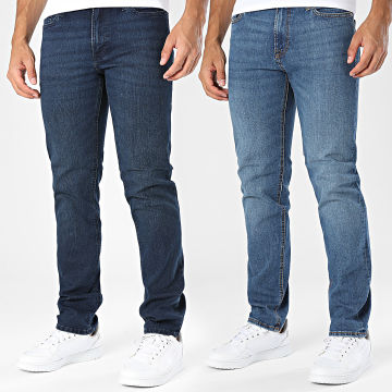 Jack And Jones - Set aus 2 Jeans Regular Fit Clark Original Dunkelblau Denim