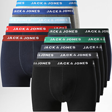 Jack And Jones - Pack de 10 Boxers Sólidos Negro Azul Marino Gris Jaspeado Gris Antracita Jaspeado