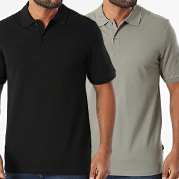 Jack And Jones - Pack de 2 Polo Manga Corta Kane Negro Verde Caqui