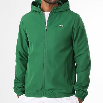 Lacoste - Veste Capuche Zippée Regular Fit Logo Crocodile Vert