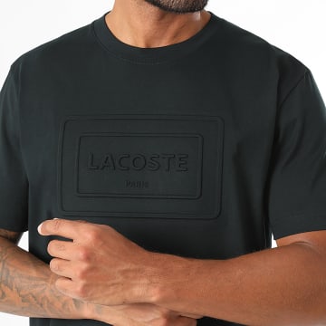 Lacoste - Camiseta Classic Fit Gran Logo Relieve Verde Oscuro