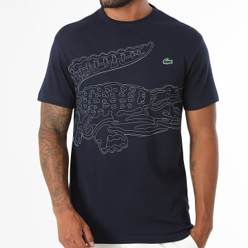 Lacoste - Camiseta Regular Fit Gran Logo Cocodrilo Azul Marino