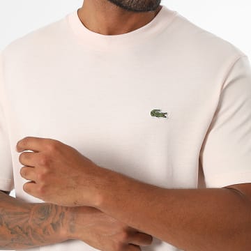 Lacoste - Camiseta Logo Bordado Cocodrilo Classic Fit Rosa Claro
