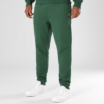 Lacoste - Pantalon Jogging Tapered Fit Logo Brodé Crocodile Vert Foncé
