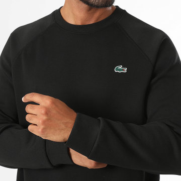 Lacoste - Sweat Crewneck Regular Fit Logo Crocodile Noir