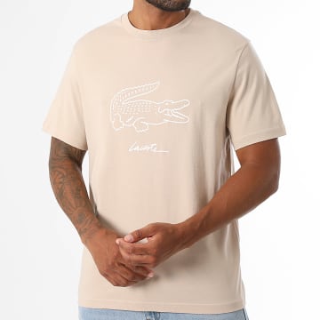 Lacoste - Camiseta Big Logo Cocodrilo Beige