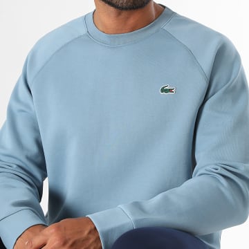 Lacoste - Sweat Crewneck Regular Fit Logo Crocodile Bleu