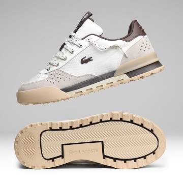 Lacoste - Zapatillas Slam Break 226 Off White Marrón Oscuro