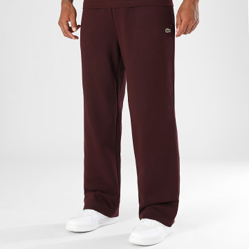 Lacoste - Pantalon Jogging Relaxed Fit Logo Brodé Crocodile Bordeaux