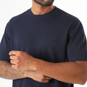 Lacoste - Camiseta Classic Fit Logo Bordado Cocodrilo Tonos Azul Marino