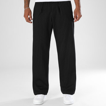 LBO - Pantalon Habillé Large A Plis Rayures 2863 Noir