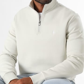 Polo Ralph Lauren - Sudadera Cuello Cremallera Original Player Beige Claro Blanco