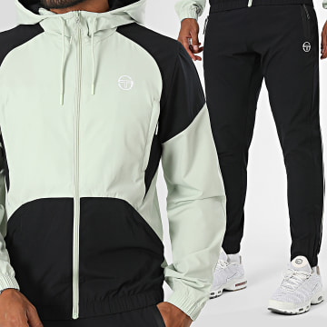 Sergio Tacchini - Ensemble De Survêtement Grecale 41724 41725 Vert Clair Noir